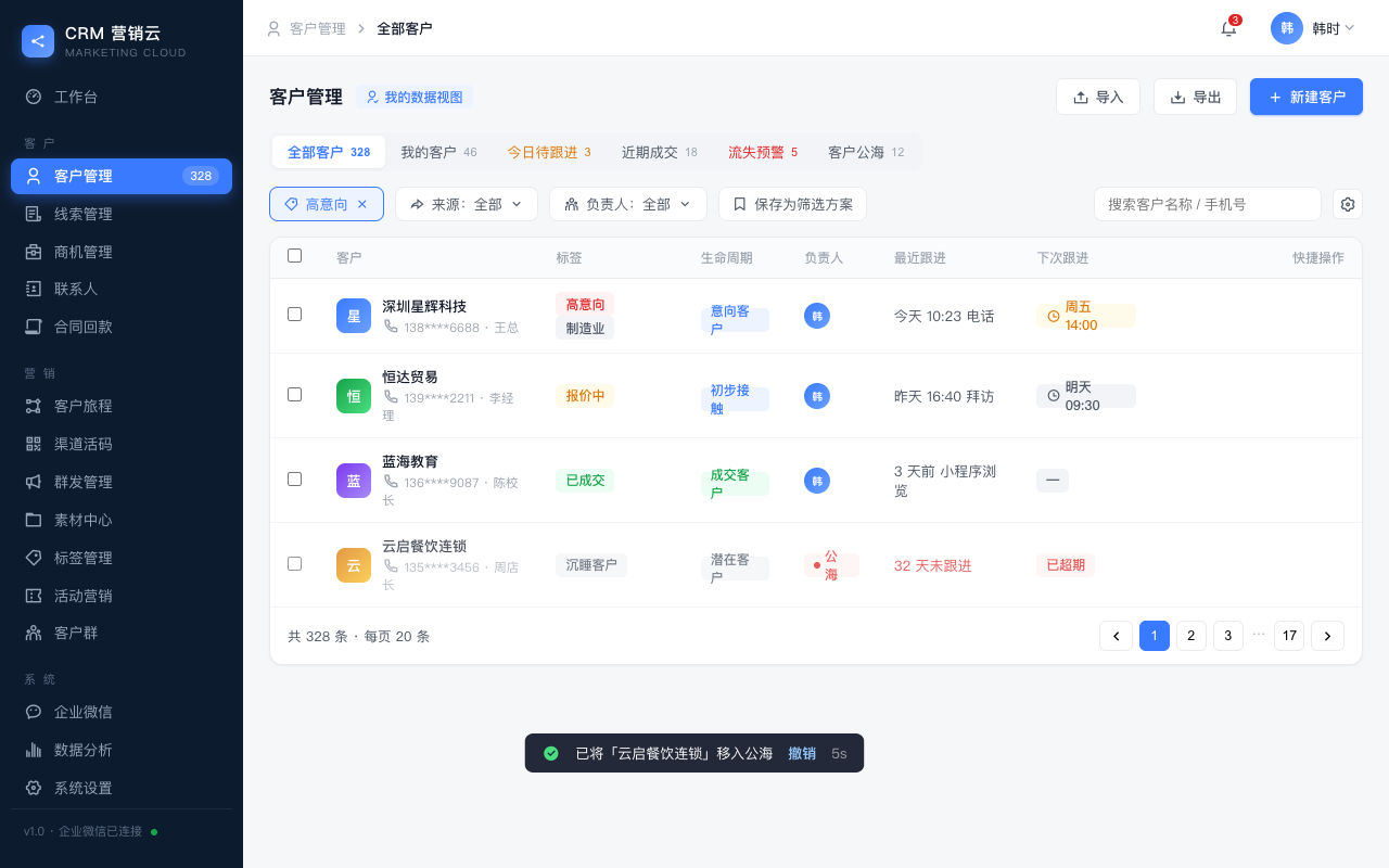 客户列表