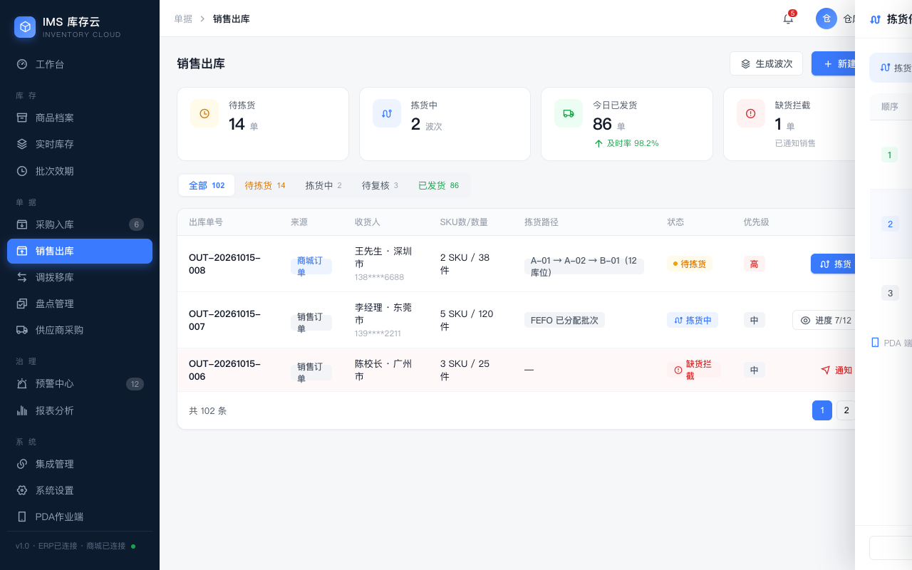 销售出库